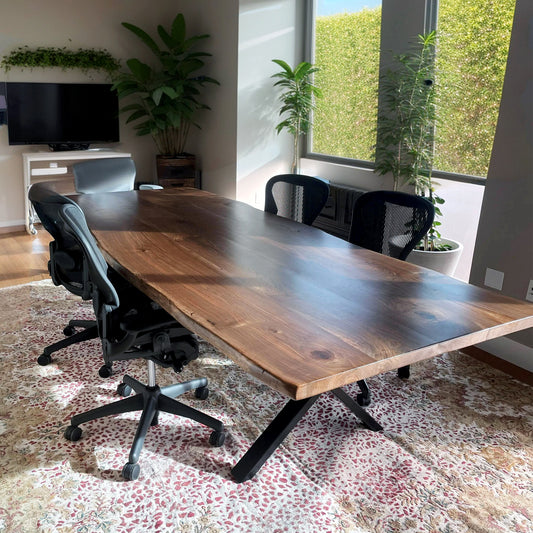 Book Matched Live Edge Conference Table