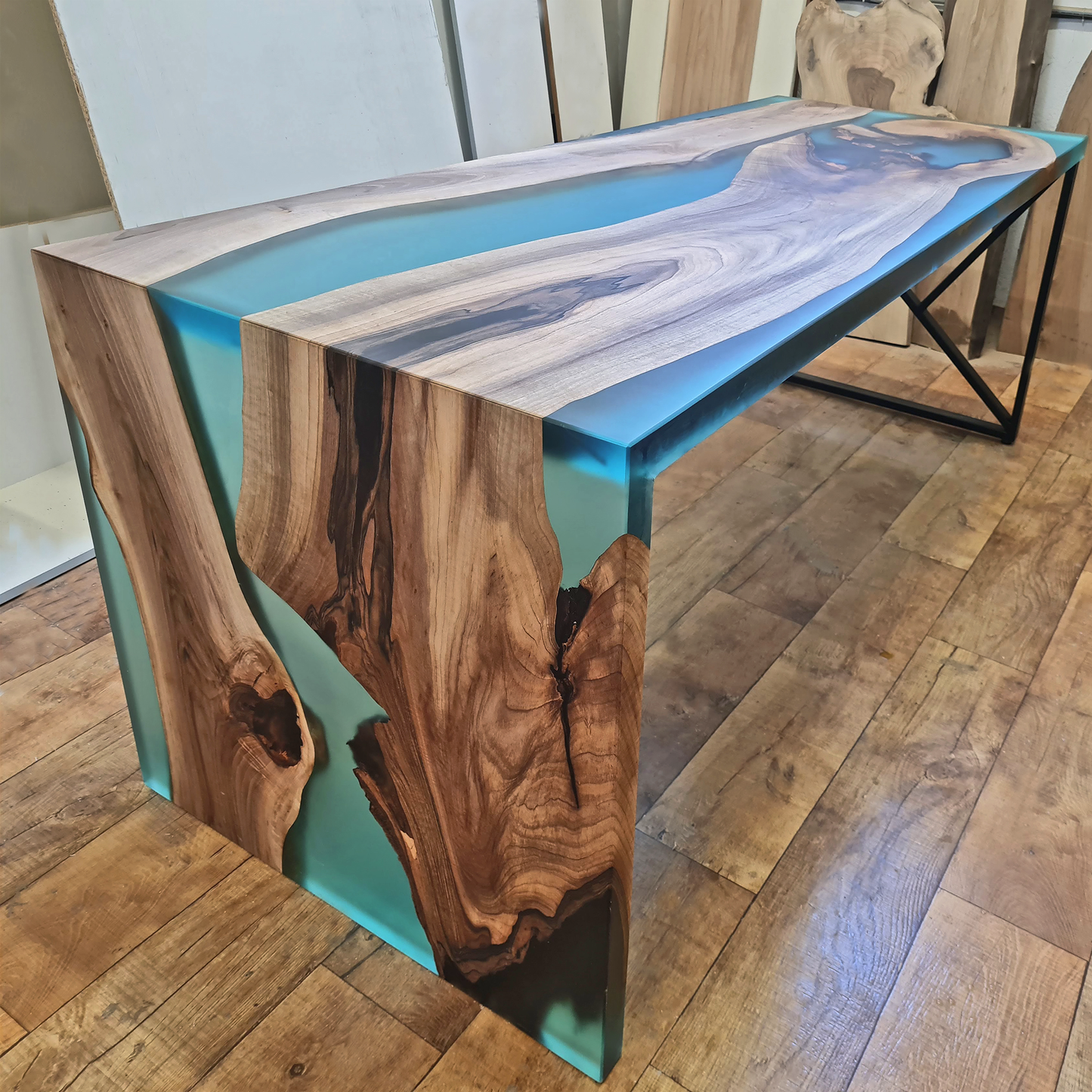 Wasserfall Holz Epoxy Fluss Schreibtisch