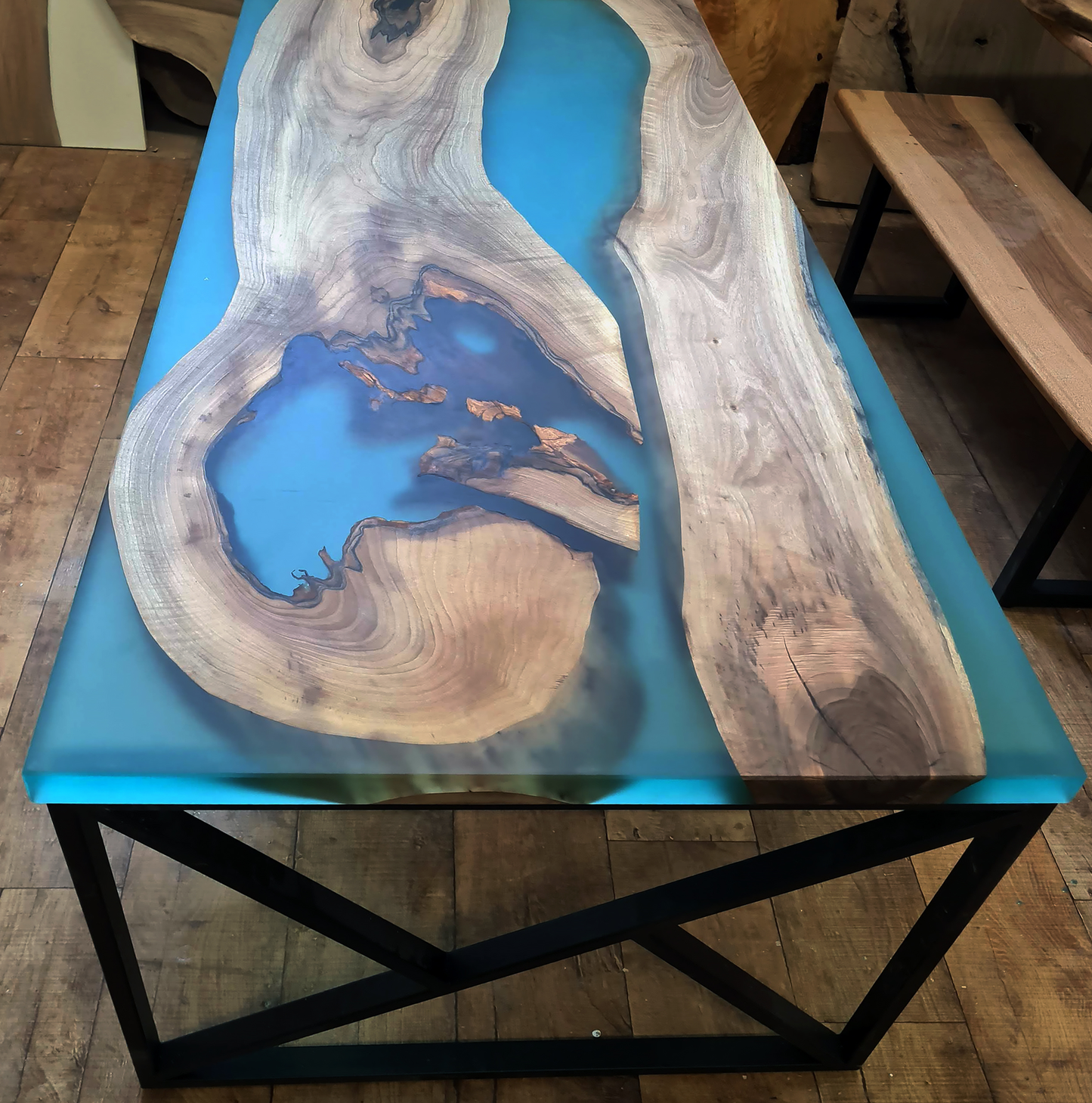 Wasserfall Holz Epoxy Fluss Schreibtisch