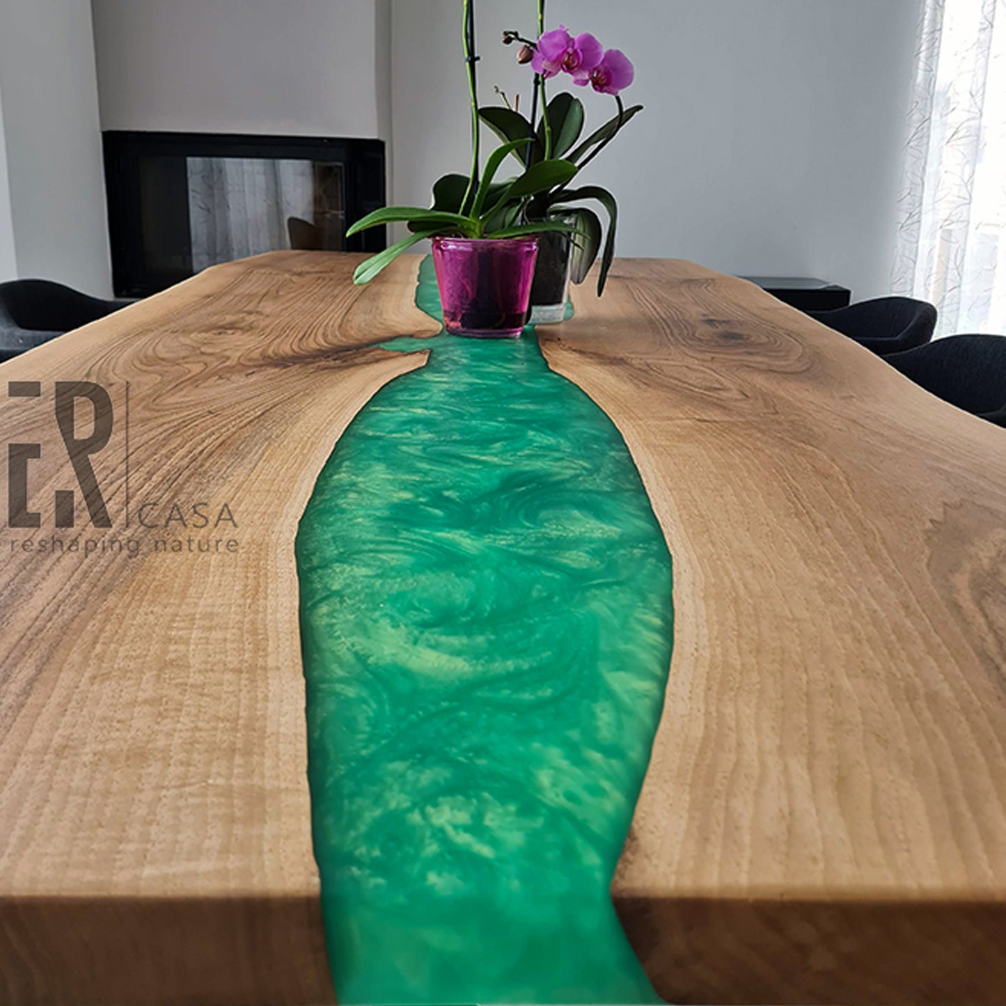 Table de salle à manger vert émeraude