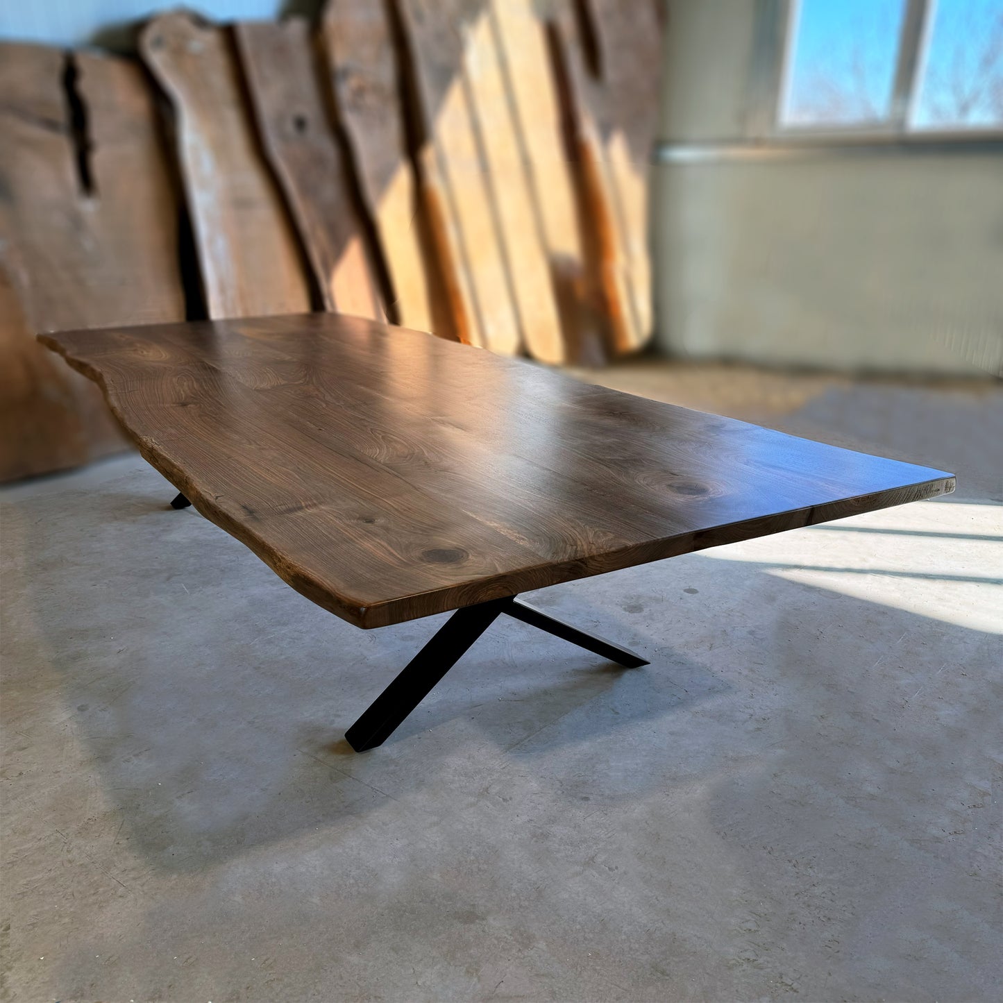 Book Matched Live Edge Conference Table