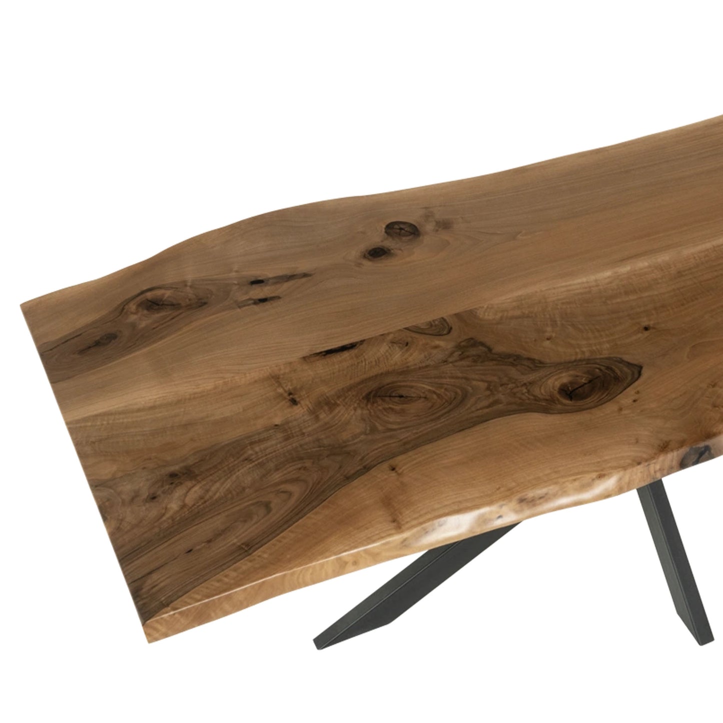 Table de conférence ovale en bois et résine époxy transparente