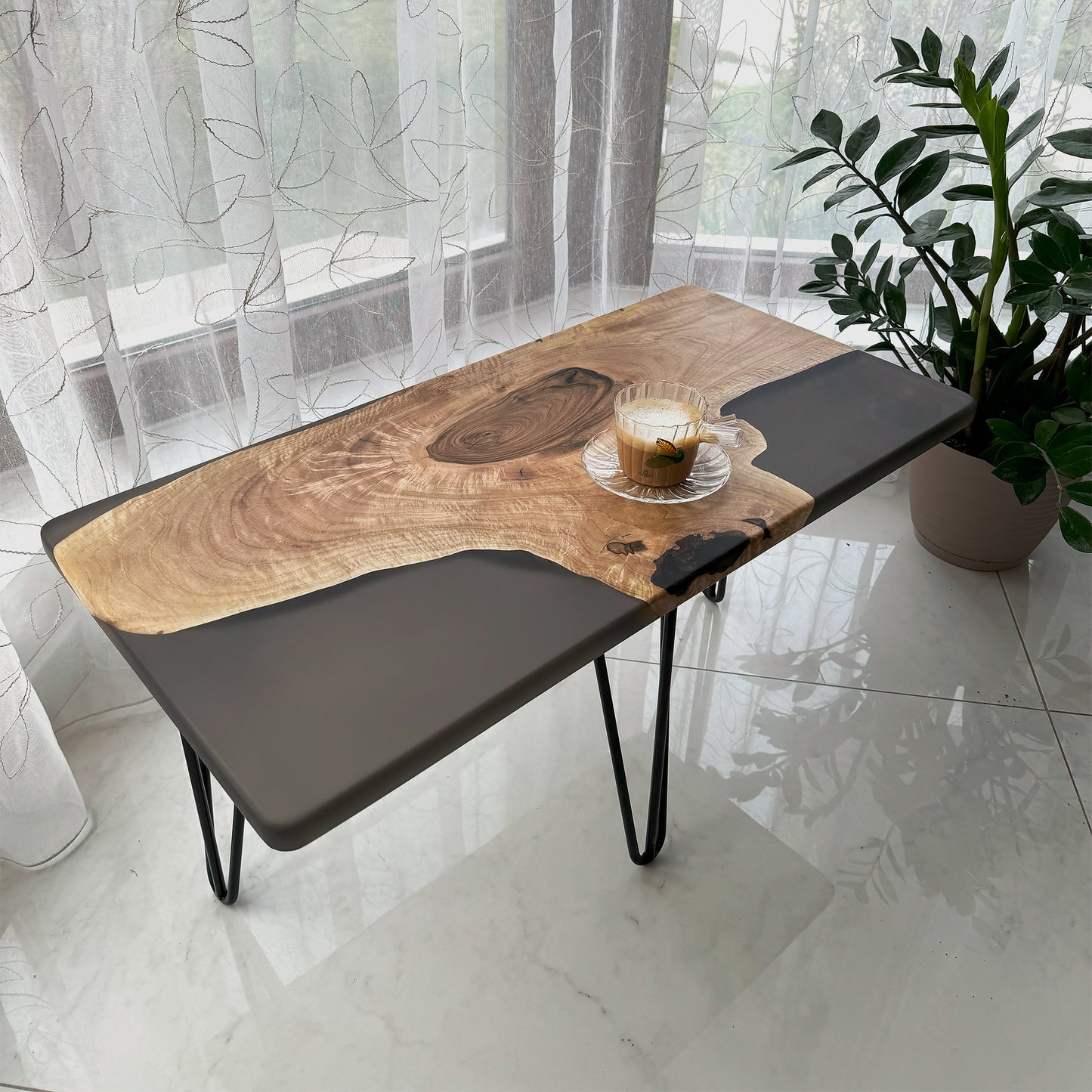 Sheer Black Epoxy Coffee Table