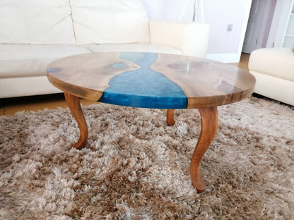 Table d'appoint en résine époxy verte