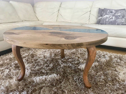 Table d'appoint en résine époxy verte