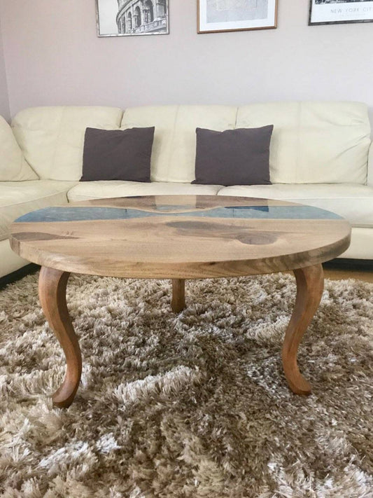 Couchtisch aus transparentem schwarzem Epoxidharz