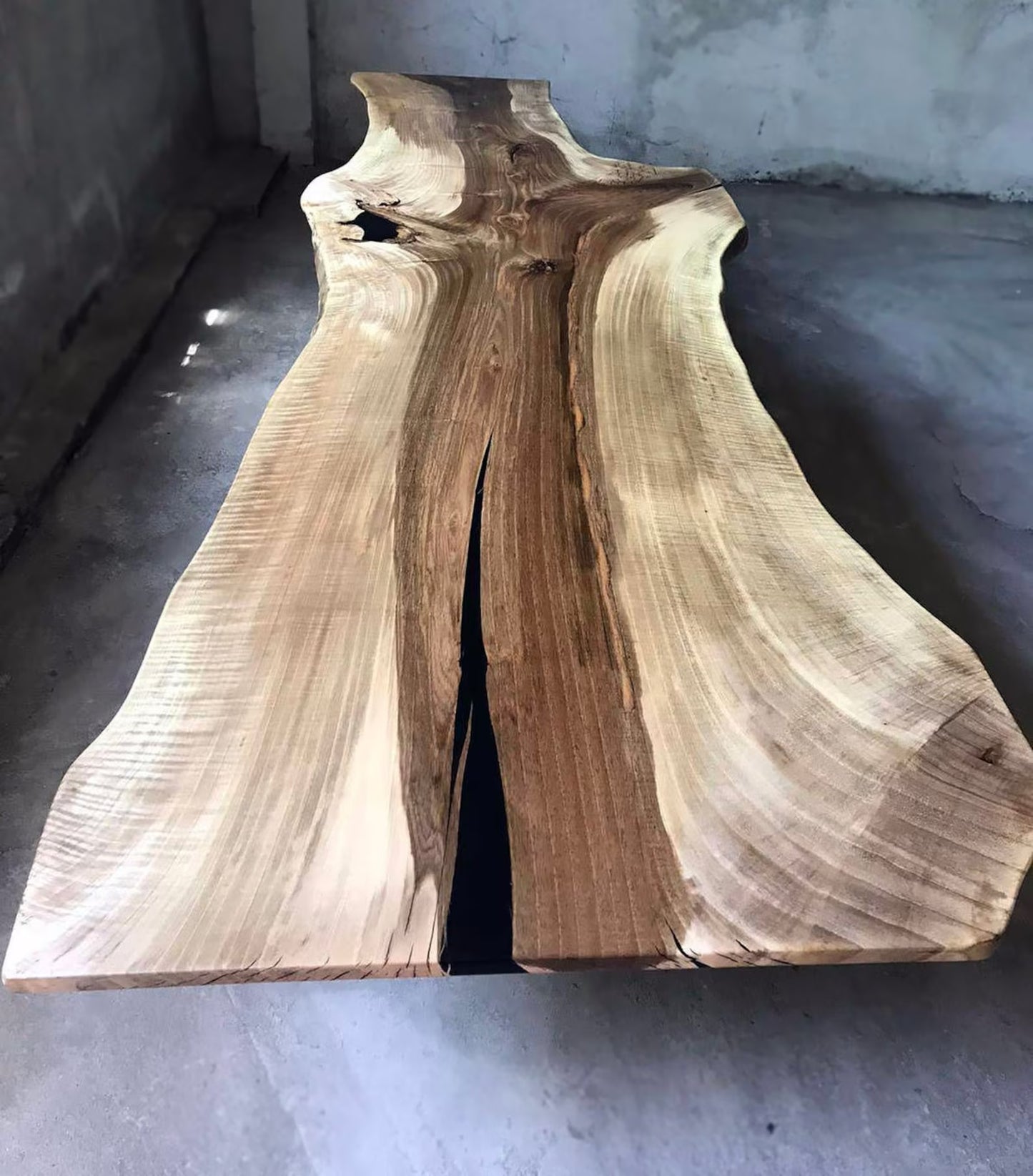 102" Walnut Live‑Edge Table & Steel‑Base