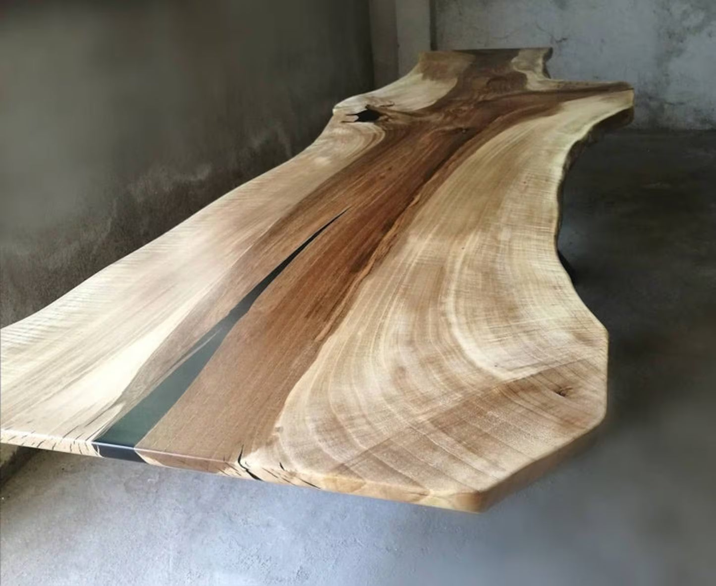 102" Walnut Live‑Edge Table & Steel‑Base
