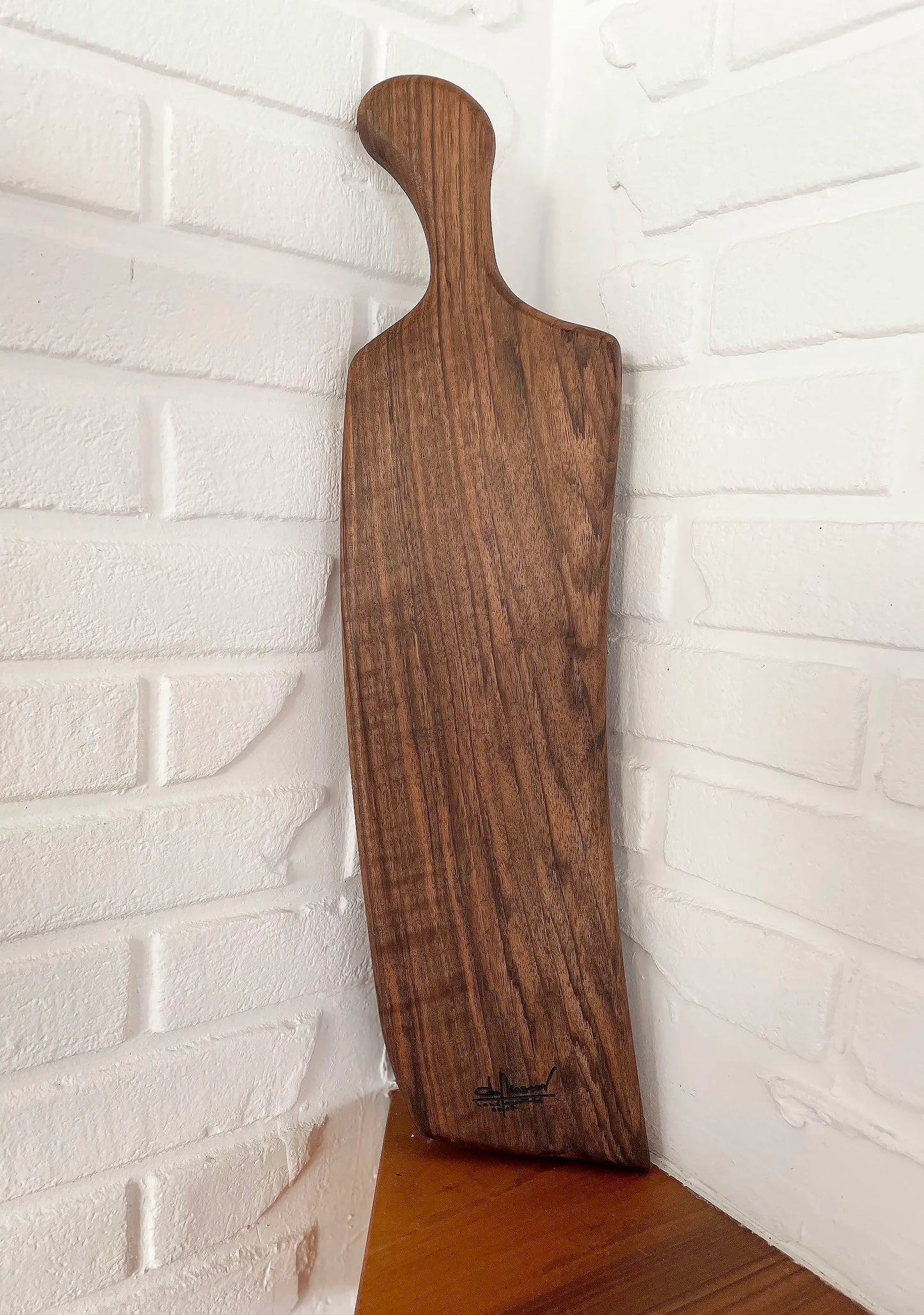 Dark Long Walnut Wood Serving Plate