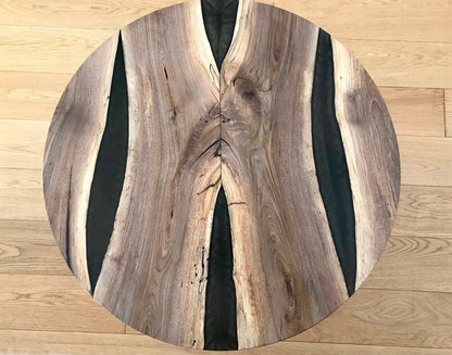 Table d'appoint en résine époxy verte