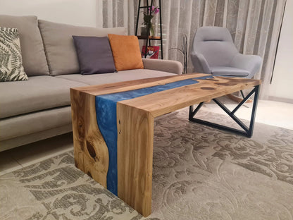 Table d'appoint en résine époxy verte