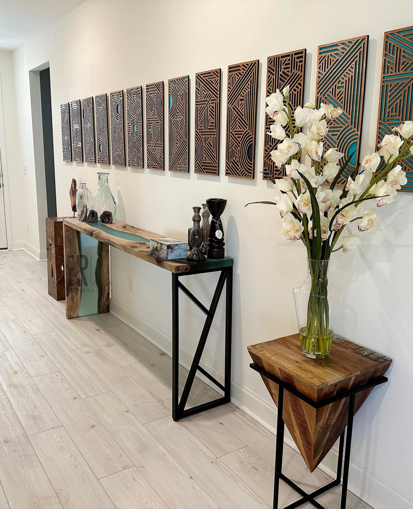 Table console cascade moderne