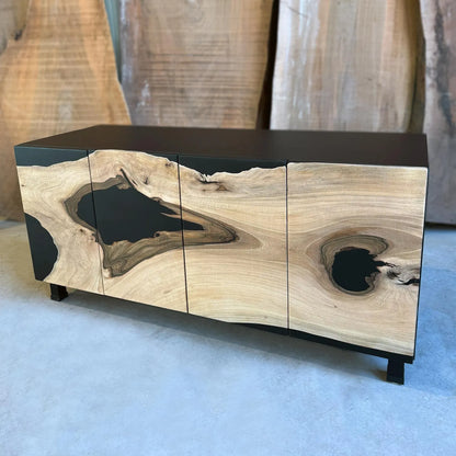 Buffet en bois et époxy bicolore
