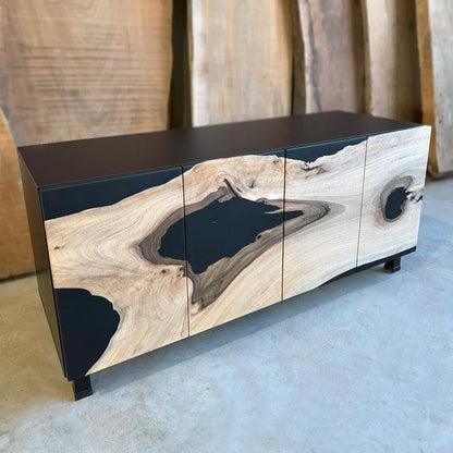 Buffet en bois et époxy bicolore