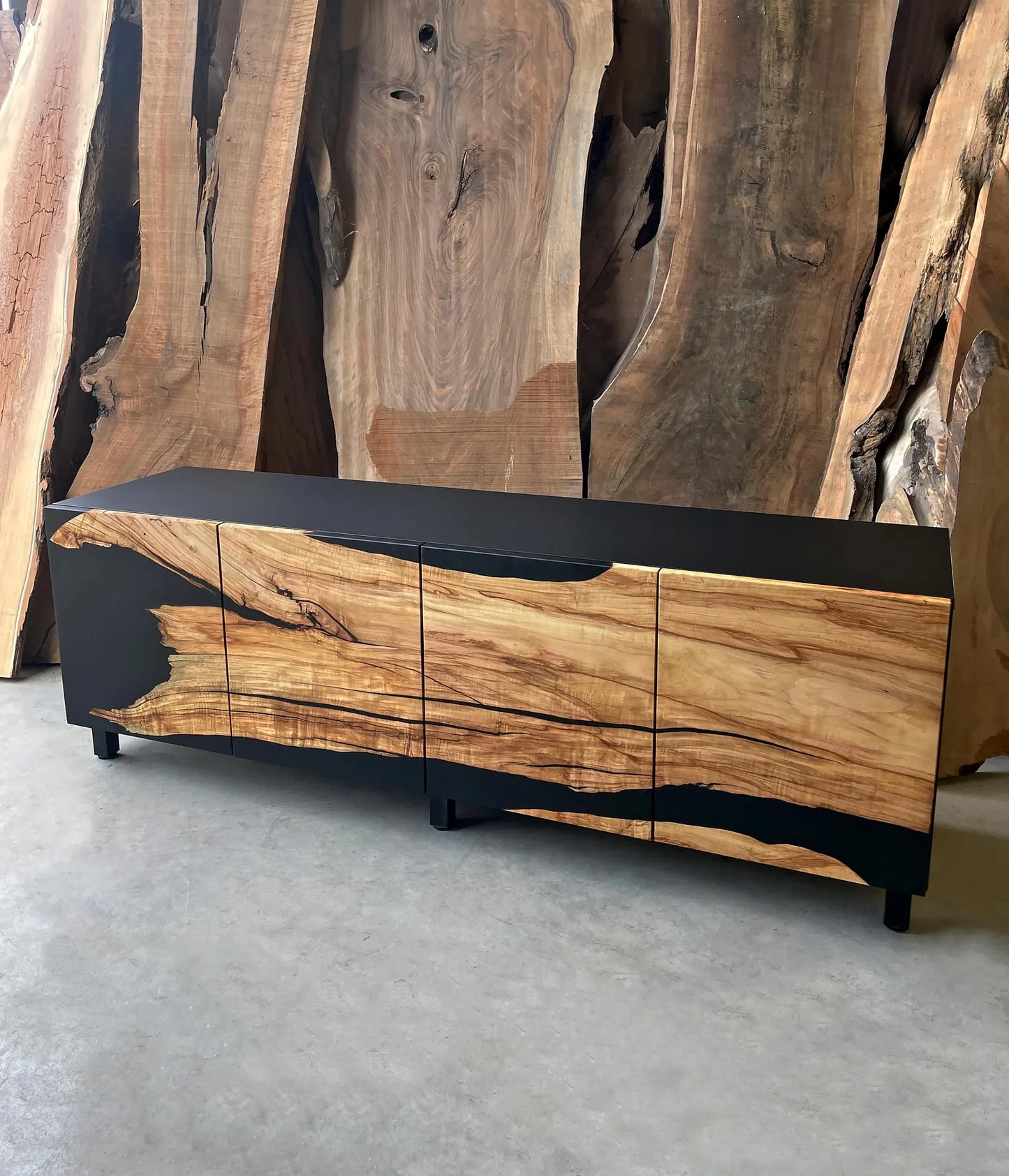 Chestnut & Matte Black Epoxy Console