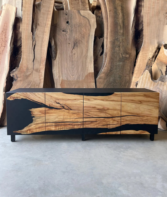 Chestnut & Matte Black Epoxy Console