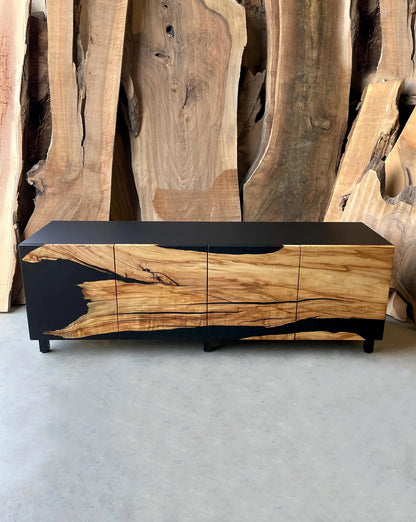 Chestnut & Matte Black Epoxy Console