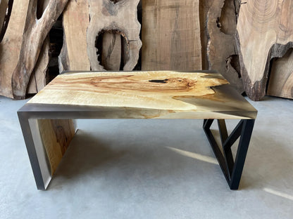 Table d'appoint en résine époxy verte