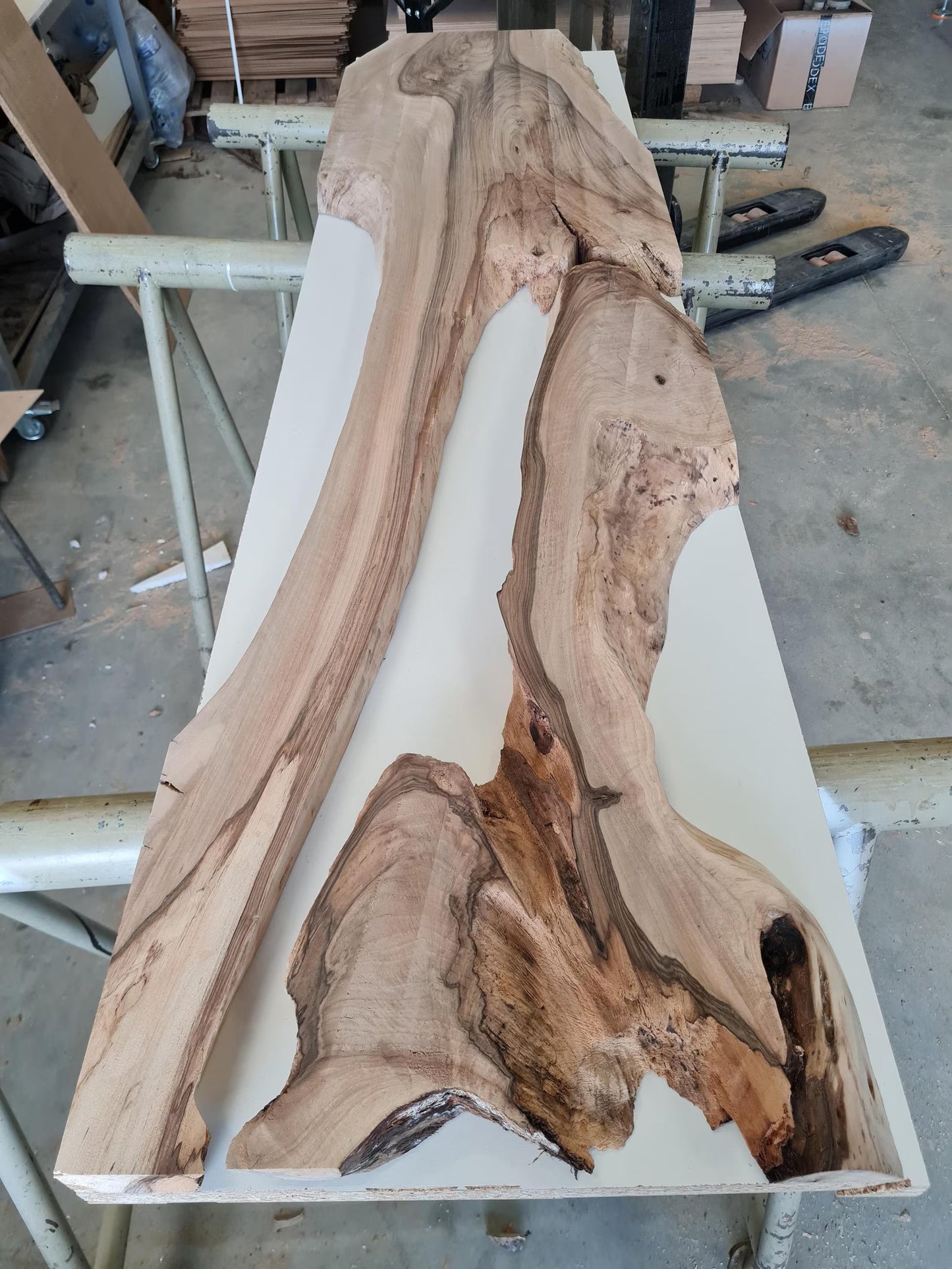 Walnut Turquoise Epoxy Credenza