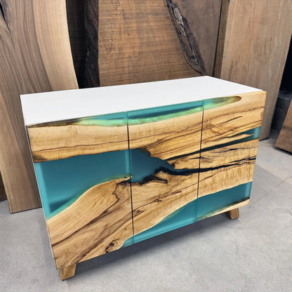 Chestnut & Teal Epoxy Sideboard