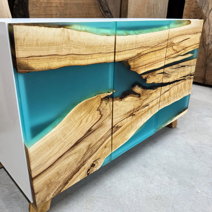 Chestnut & Teal Epoxy Sideboard