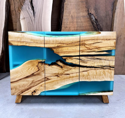Chestnut & Teal Epoxy Sideboard