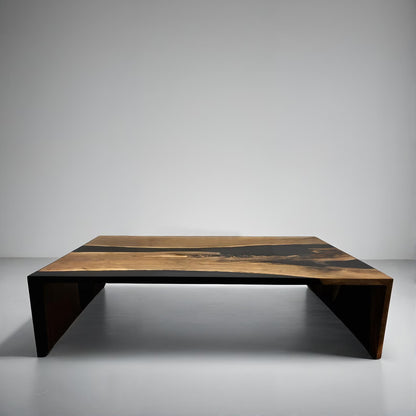 Custom Epoxy Black Waterfall Coffee Table