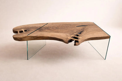 Table d'appoint en résine époxy verte