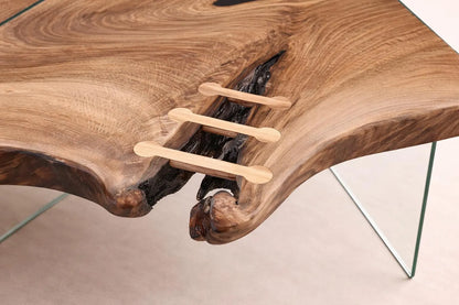 Table d'appoint en résine époxy verte