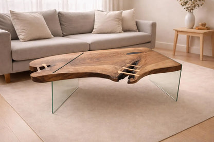Table d'appoint en résine époxy verte