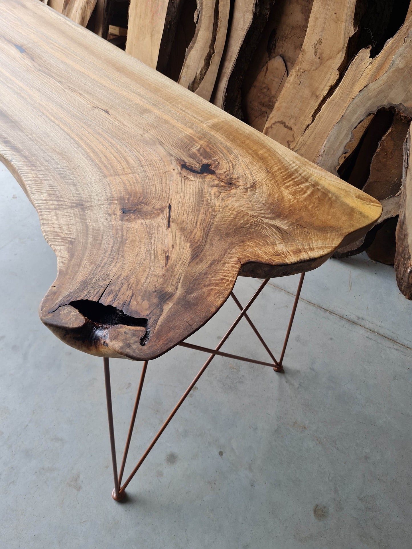 Solid Wood Raw Edge Slab Desk